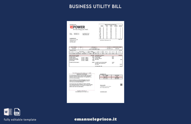 stile verificato Modello di bolletta delle utenze aziendali di Svizzera Repower 